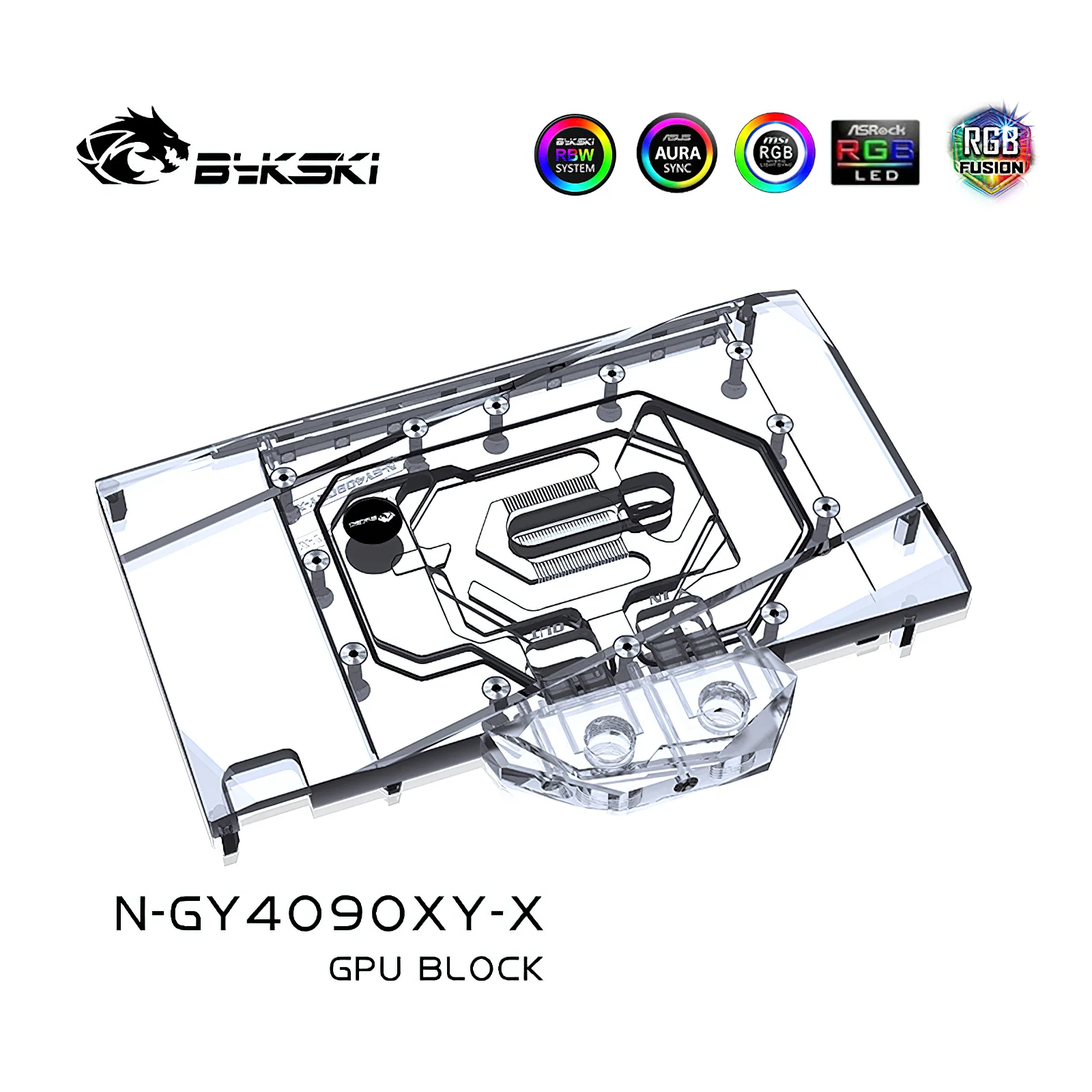 Imagem -04 - Bykski-cobertura Completa Rgb Gpu Bloco Cooler Refrigerador para Galax Rtx 4090 sg N-gy4090xy-x