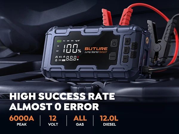 BUTURE 6000A Auto Starthilfe PD45W Power Bank Tragbare 160PSI Luftpumpe Batterie Notfall Booster Startgerät Auto Starter – Detail 3