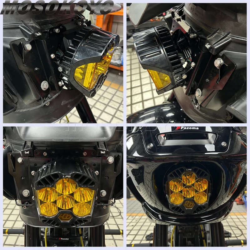 Motor Front Fairing Bracket Mount For Baja LP6 Headlight Brackets Kits For Harley Softail Low Rider ST FXLRST 22-25 FXRST 22-24 view 6