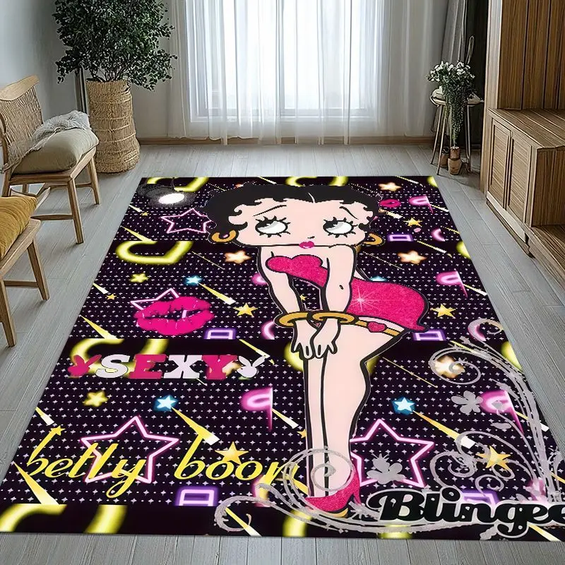 Cute B-Betty Girl B-Boop Cartoon Soft Non-Slip Large Area Rug for Living Room,Bedroom Playroom Carpet Mat for Sofa,Home Decor