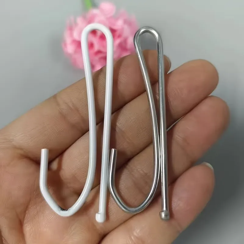 35 pcs Single Curtain Hooks with Silver Iron Material, ideal for Living Room Curtain Rod and Bathroom Fabric Hanging