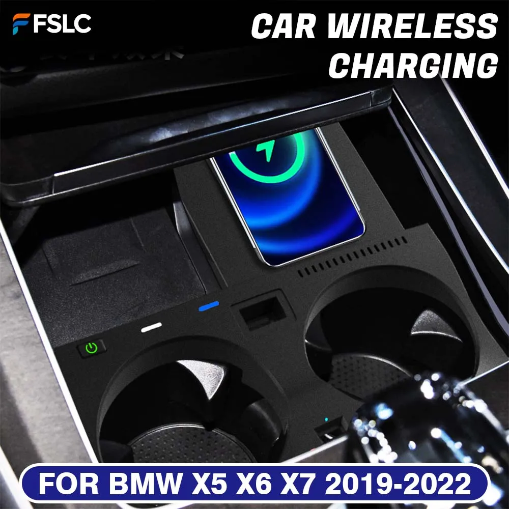⭐ Genuíno ⭐   Carregador Sem Fio para Carro, Peças Automotivas para BMW X5 G05 X6 G06 X7 2019 2020, Suporte para Telefone com Carregamento Rápido de 1