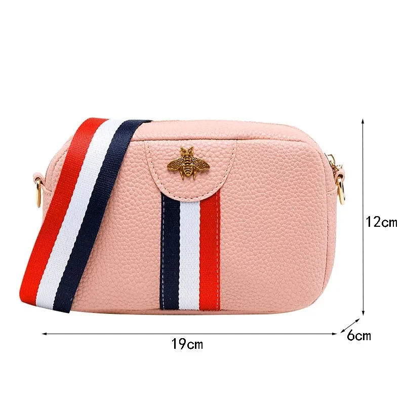 Women\'s Shoulder/Crossbody Bag Leather Phone Bags Stripe Zipper Fashion Belt Wholesale 2024 New Style Girls Mini Purse