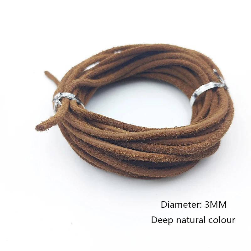 3MM Round Frosted Cowhide Rope Vintage Cowhide Rope DIY Jewelry Making Necklace Bracelet Mobile Phone Accessories