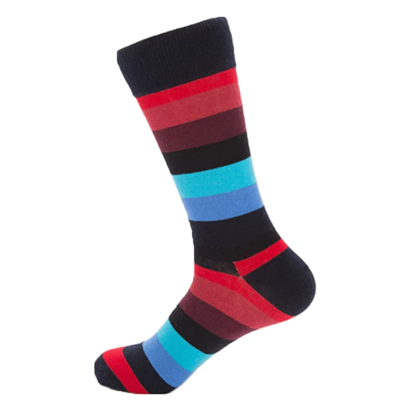 Autumn and Winter new Happy Socks colorful fashion striped men\'s socks trendy socks couple in tube Socks