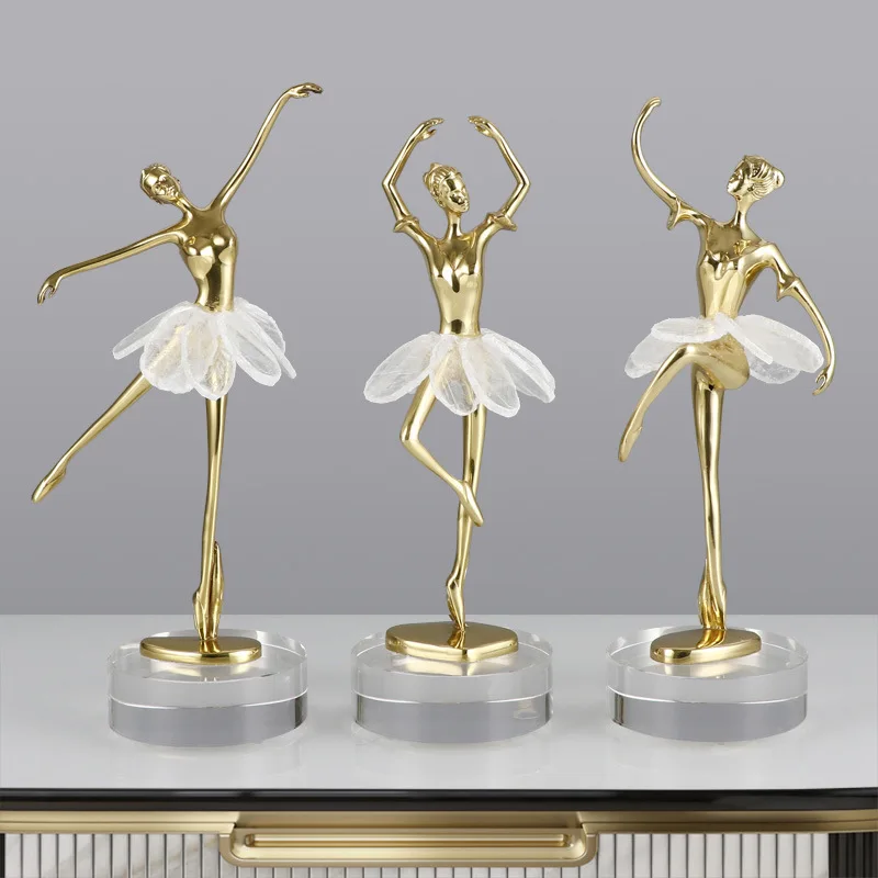 

Metal Handicraft Figure Sculpture Ballerina Ballet Dancing Girl Decorative Figurines Home Decoration Accessories