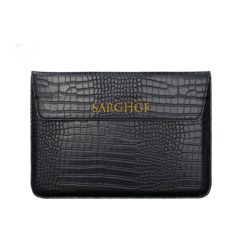 Print Name Pu Animal Grain Leather Laptop Bag For Macbook Pro 13 Case Retina 15 Computer Cover For Huawei Shell Dropshipping