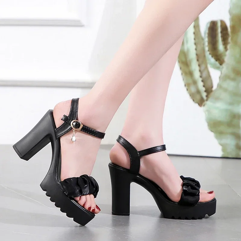 2024 High Heels Sandals Woman Gladiator Open Toe Sexy Chunky Heel Platform Shoes Summer Women Sandals