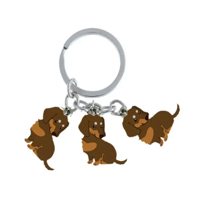 dachshund keychain DIY Metal Holder Chain Vintage Dog Dachshund 20x15mm Silver Color Pendant Gift