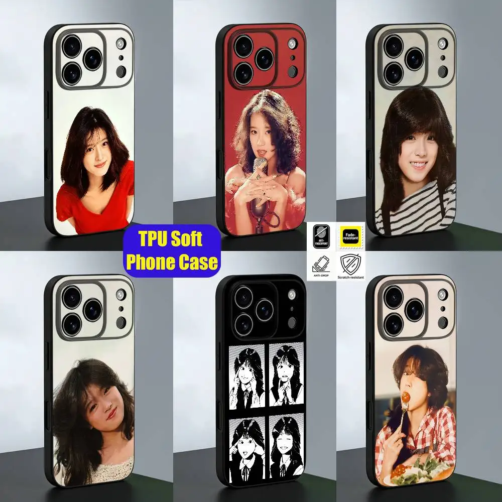 For Singer Akina Nakamori Phone Case For iPhone 13,16,12,14,15,11,17,Pro,Max,Plus,E,Air,Mini Black Silicone Cover