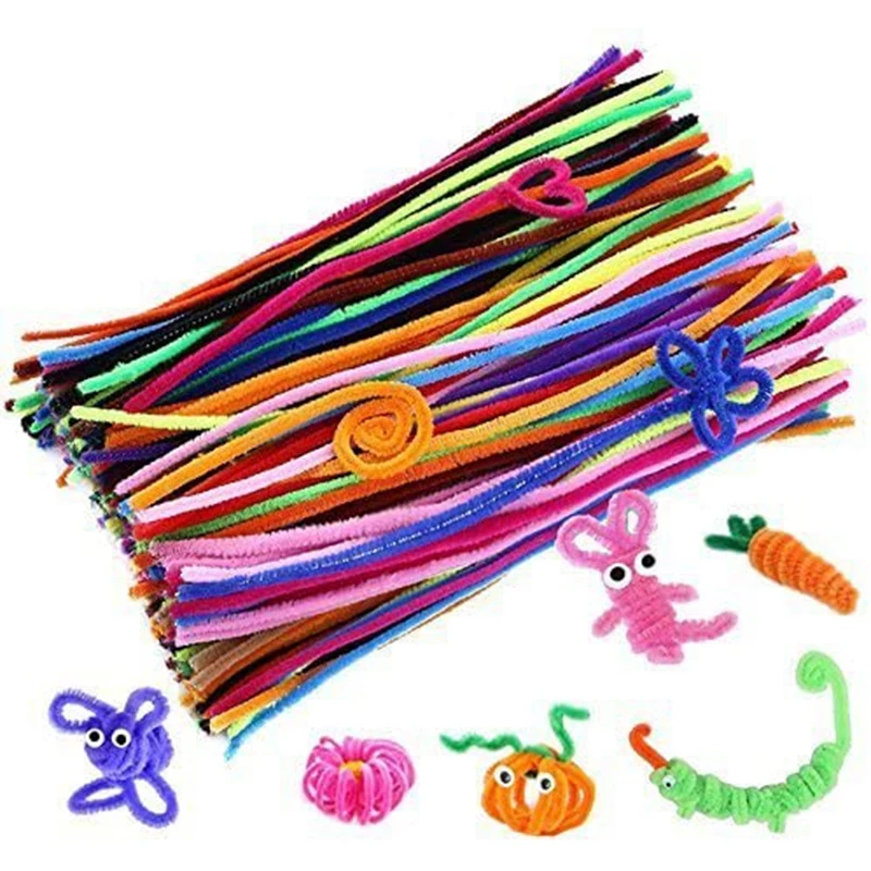 

200 Pcs Random Colors Pipe Cleaners Chenille Stem 6mmx12 Inch For DIY Art Crafts Decorations