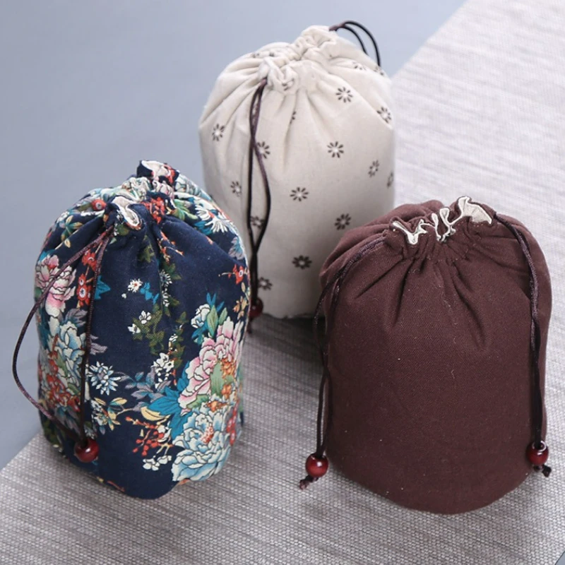 

Portable Cotton and Linen Teaware Travel Storage Bag Teapot Fabric Bag Master KungFu Tea Cup Anti Drop Cloth Bag Tea Accessories