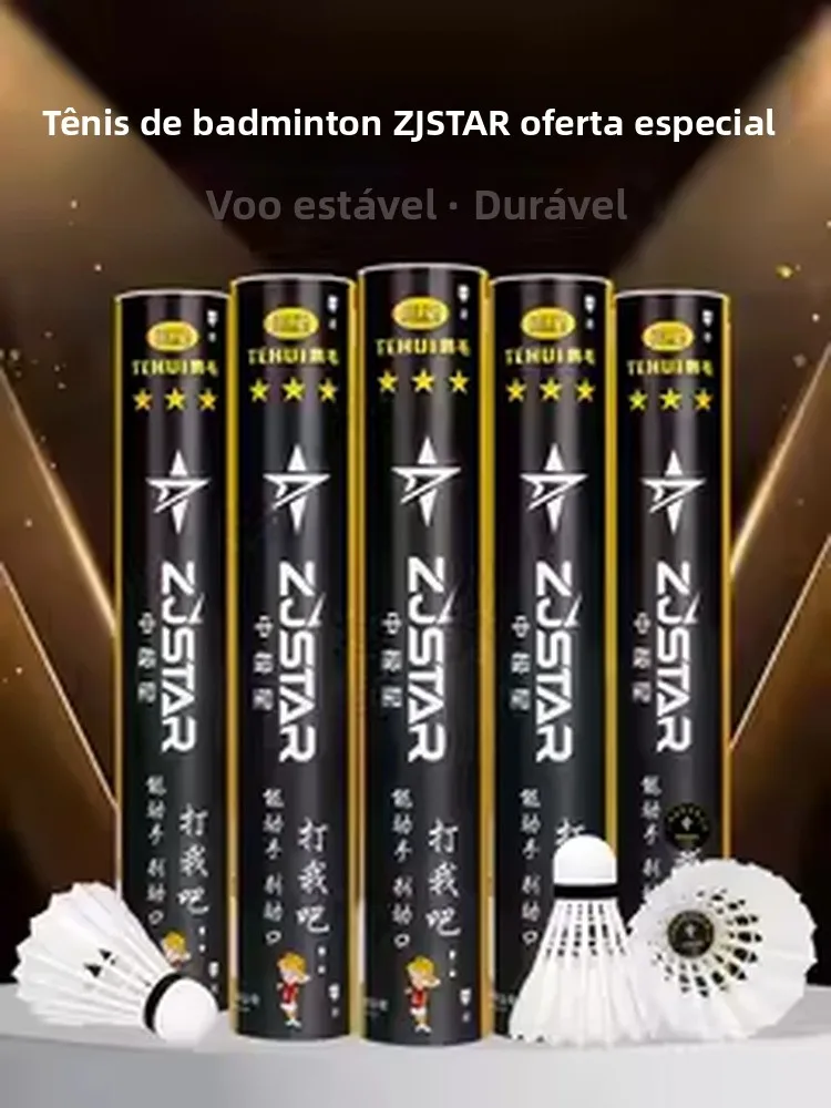 zjstar-グースフェザーバドミントンシャトルコック-プロ競技用-耐久性-2個セット-トレーニングと試合用