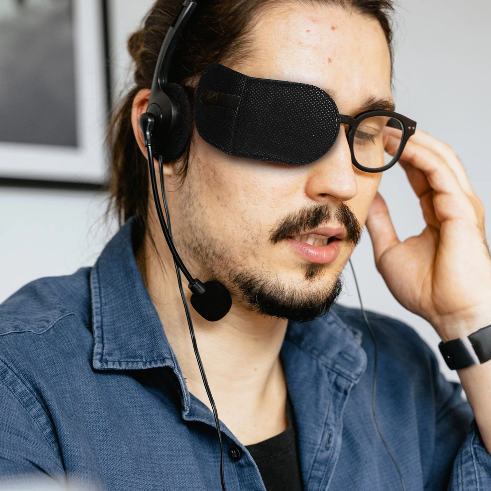 

12Pcs Eye Patches Reusable Glasses Patches for Amblyopia Treatment Lightweight Breathable Fabric Patch for Daily