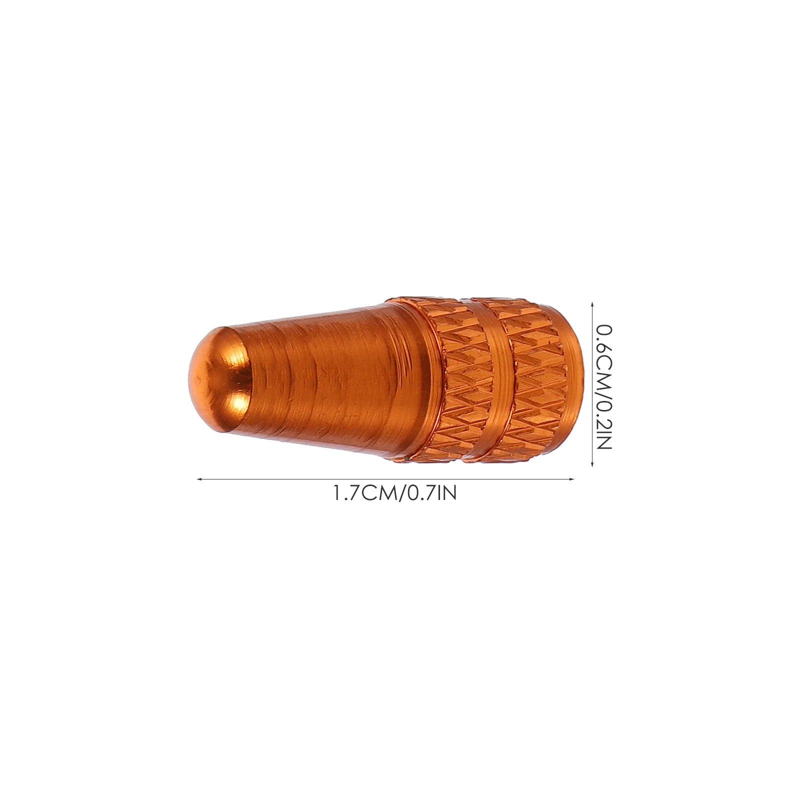 

6 pcs French Style Aluminum Bike Tire Valve Caps Orange Anti Rust Durable Fits Bicycle Mountain Roadbike Easy Installation