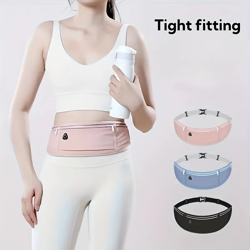 

Sports Running Belt Waist Bag, Waterproof Phone Holder with Water Bottle Pocket, Reflective Jogging Belt for Outdoor Activities