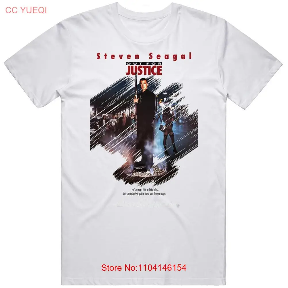

Retro Cult Classic Action Movie Poster Out For Justice Fan V2 T Shirt long or short sleeves