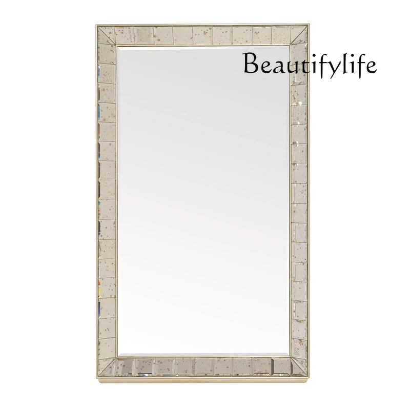 

Nordic light luxury full-length mirror full body floor light luxury simple home clothing store fitting mirror fashion