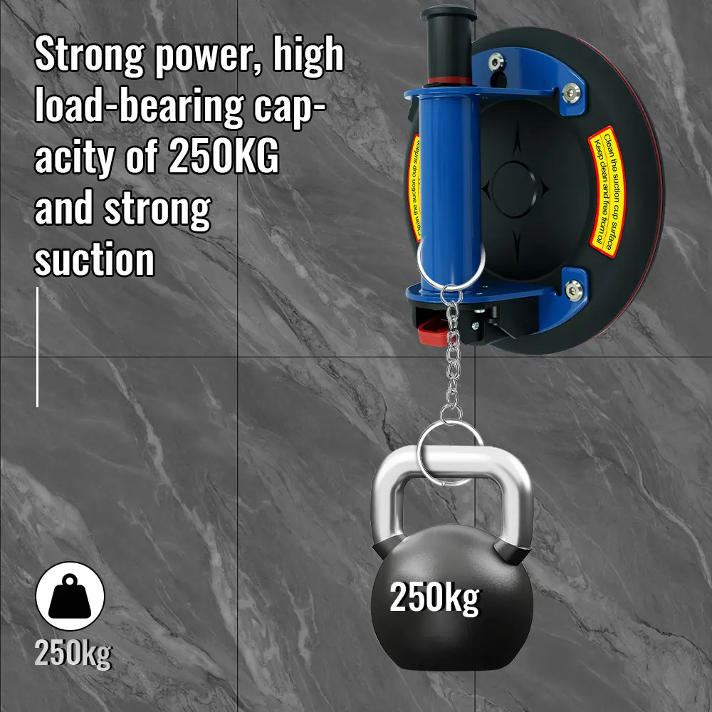

Hot sell Vacuum Suction Cup 250kg Carrying Capacity with Stainless steel metal handle for Tile Glass Floor Lifting Tools