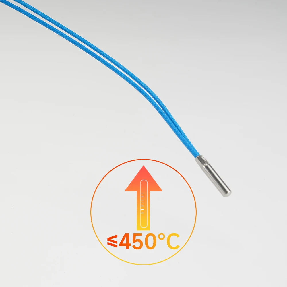 Torlipy PT1000 PT100 3D Printer Thermistor Cartridge Kit For E3D V6 Volcano Heater Block High Temperature Printing Blue Cable