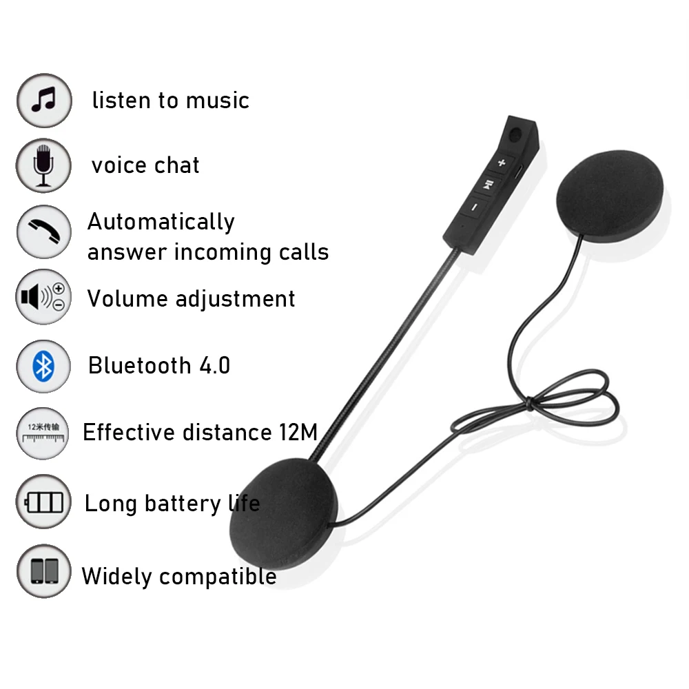 Motorcycle Helmet Headset Bluetooth Hands-free Riding Anti-interference Motor Bike Handsfree Call Kit Wireless Earphone