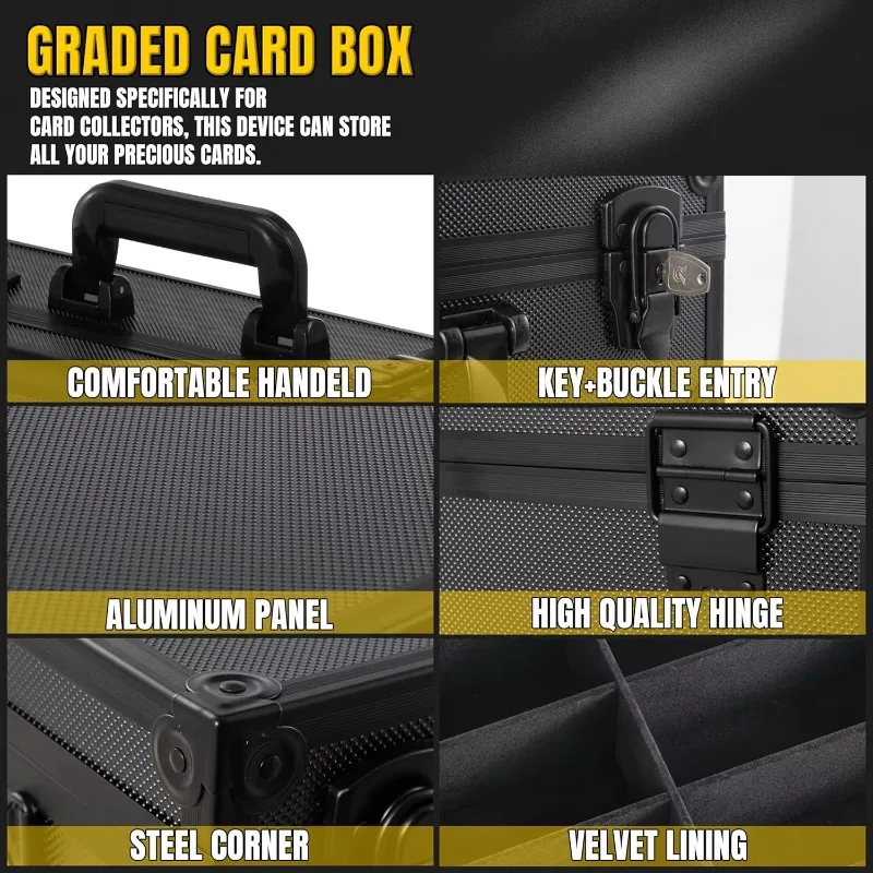 Customized aluminum alloy storage box can hold more than 600 redeemable cards, and can lock the sports card storage box.