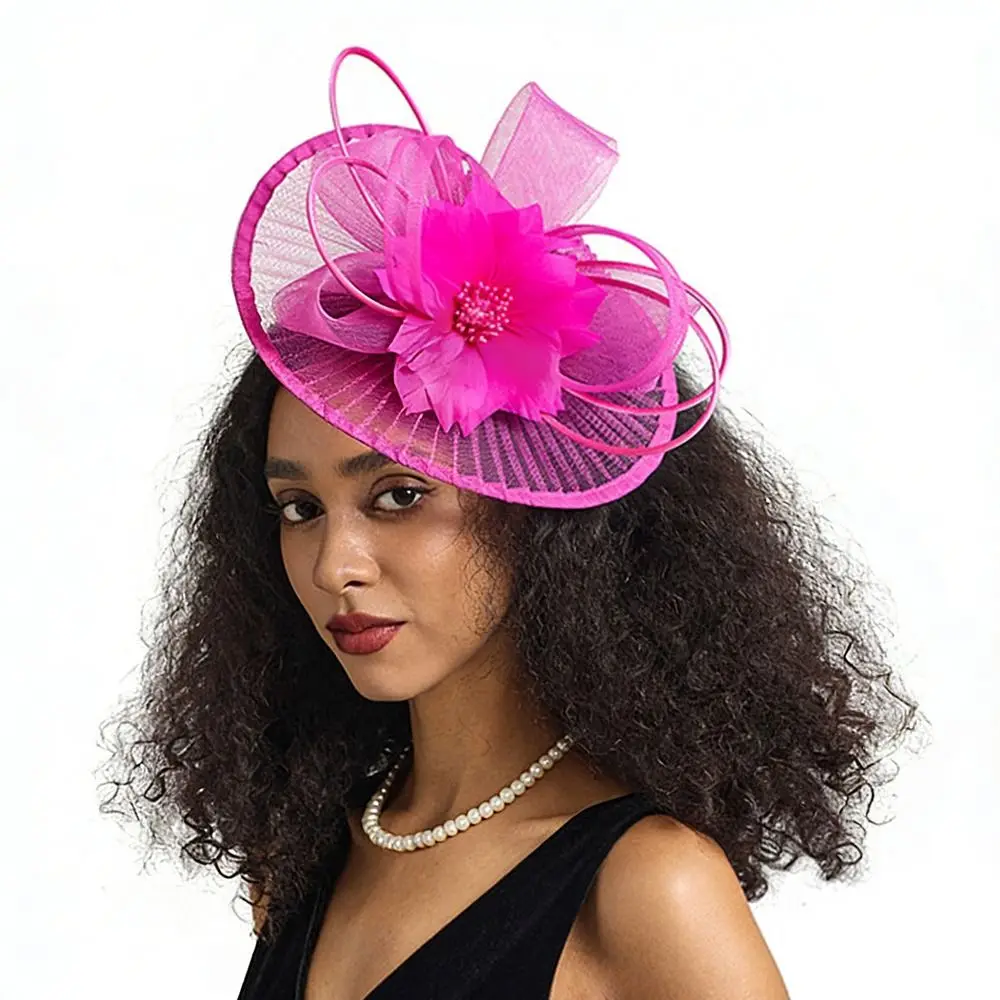 

Hairpiece Mesh Flower Headband Flower Fascinator Elegant Vintage Fascinator Headband Floral Sinamay Fascinator Costume Parties