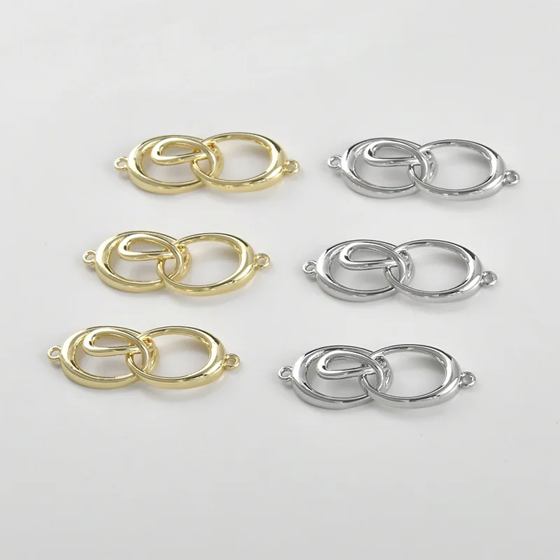 

Медная фурнитура с покрытием под 14-каратное золото: овальные соединительные застежки, концевые кнопки для браслетов и ожерелий, материалы для рукоделия