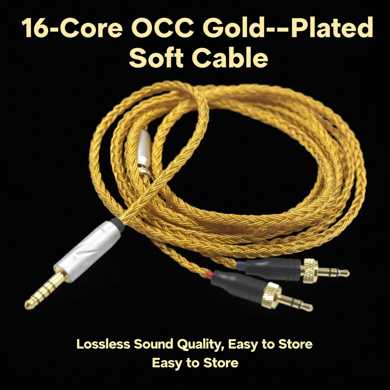 

16 Core 99% 24k Gold Plated Earphone Cable For Sony MDR-Z1R MDR-Z7 MDR-Z7M2 With Screw To Fix Headphone