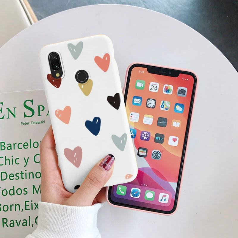 For Redmi Note 7 Case Colorful Face Cute Heart Soft TPU Fundas Shockproof Bumper Phone Cover For Redmi Note 7 Pro 7S Butterfly