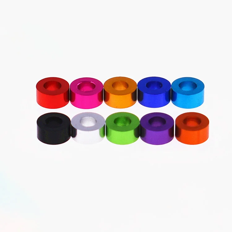 10pcs M3*6*0.5/1/1.5/2/2.5/3 Colourful Aluminum washer Bushing gasket Spacer sleeve Non-thread standoffs For RC Model Parts