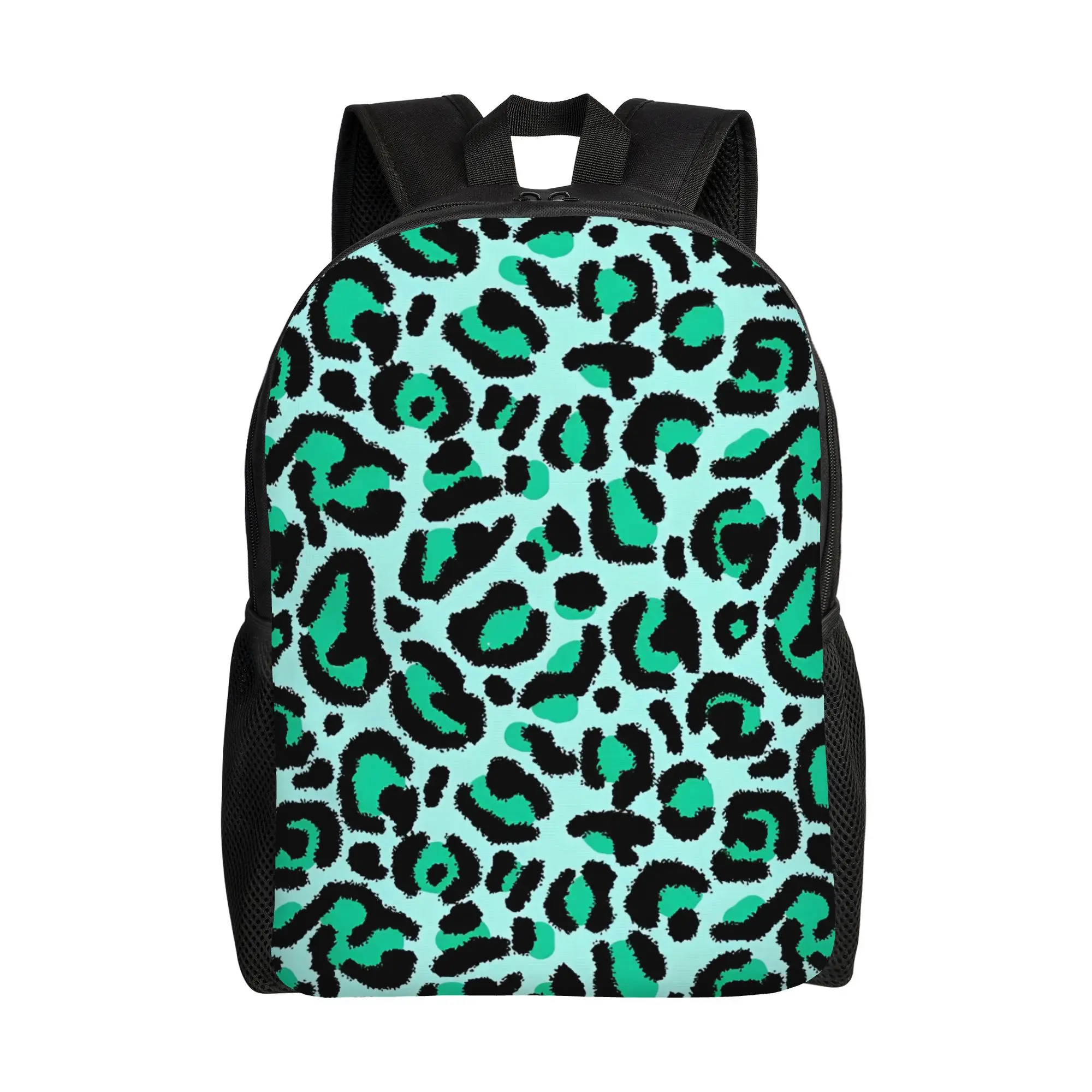 Back to school season Mint Green Leopard Print Rucksack Leopard Print Ladies Cool Backpack