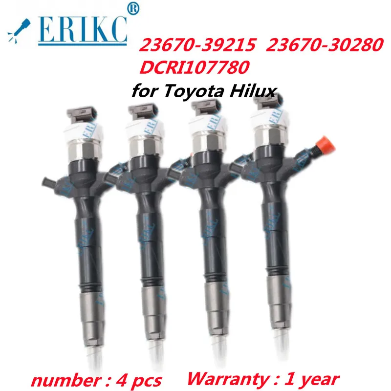 ERIKC 4 PCS Common Rail Diesel Injector Nozzle 23670-39215 DCRI107780 23670-30280 FOR Toyota Hilux