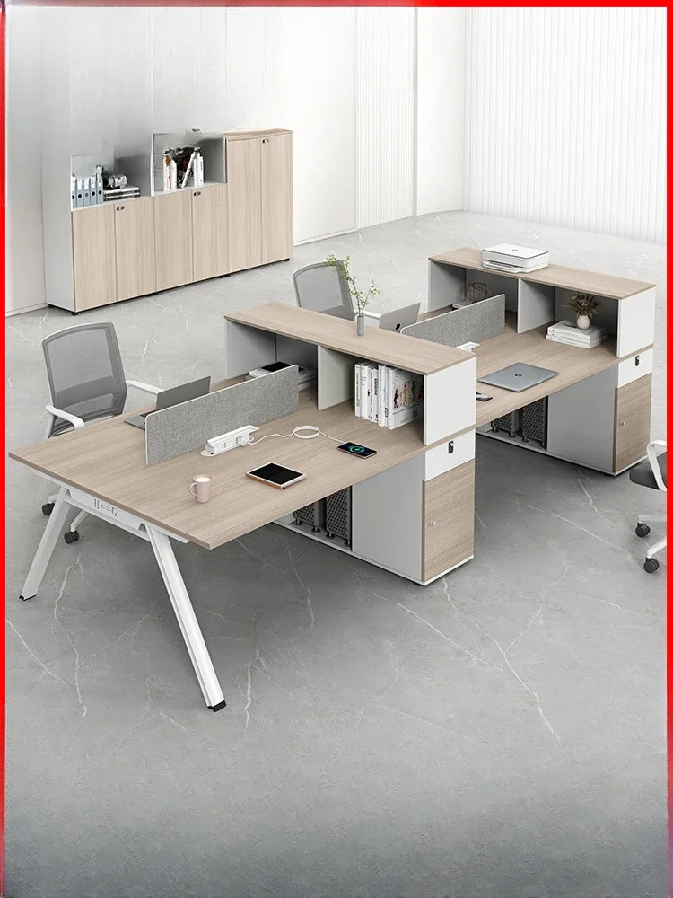 

Desk staff seat, double face-to-face computer desk, financial screen, office desk and chair combination