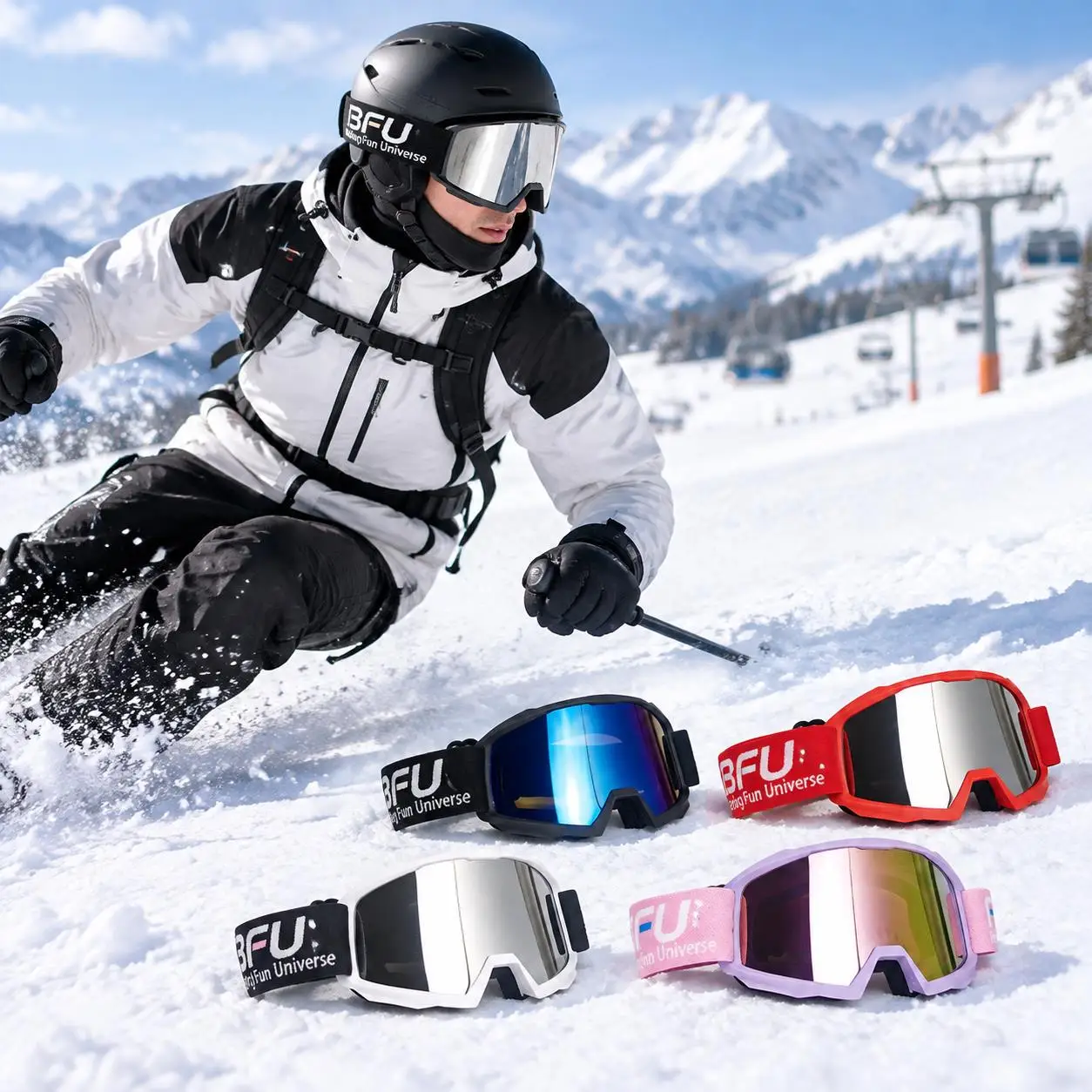 Multi-scenario Protective Eyewear, Shock Resistant Lens, Fit Dirt Bike, MX, MTB, Motorbike and Ski Activities