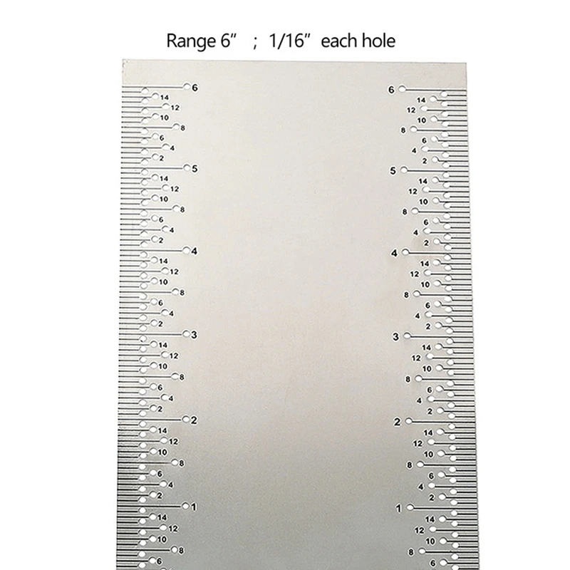 English Hole Ruler Stainless Steel With Base Multifunctional Woodworking Marking Ruler DIY Marking Tenon And Mortise Easy To Use