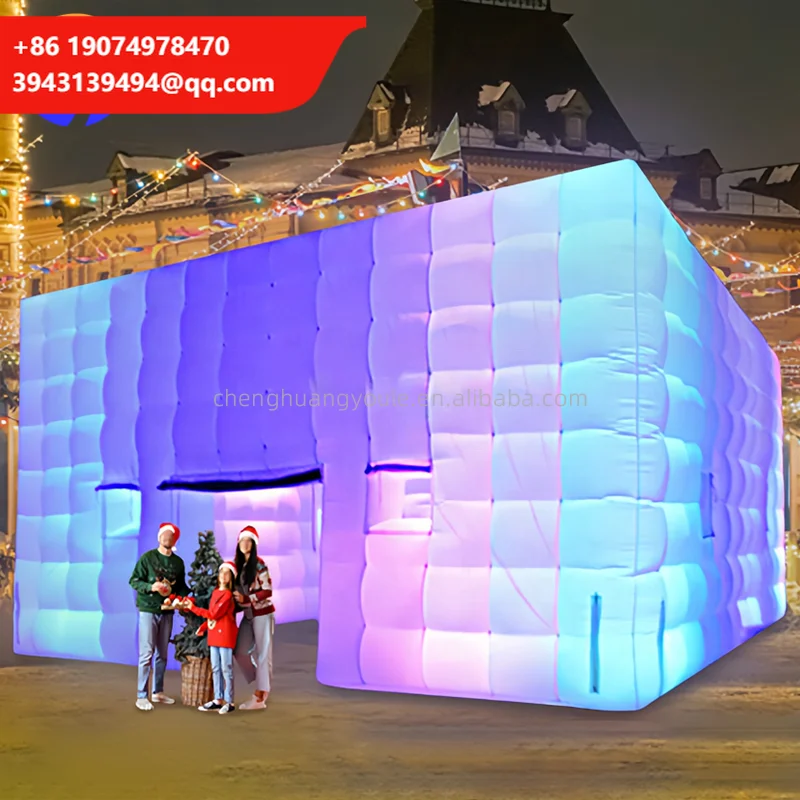 

Portable Outdoor Inflatable Nightclub Large Party Tent Oxford Material With Illuminated Lights Custom Inflatable Square Tent