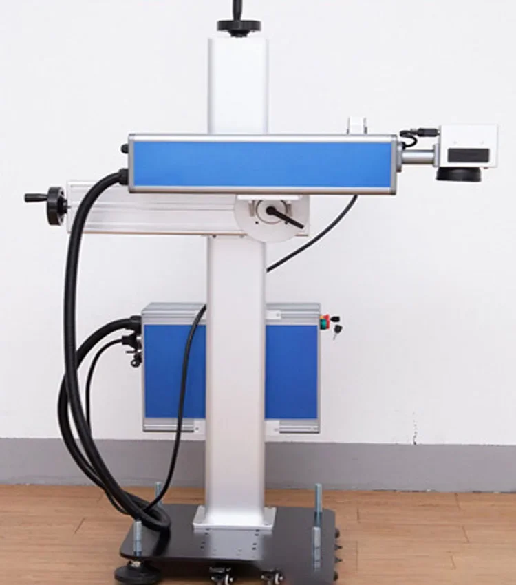 Online CO2 Flying Fiber La ser Marking Machine with Rotary Jpt Max Raycus La ser Source