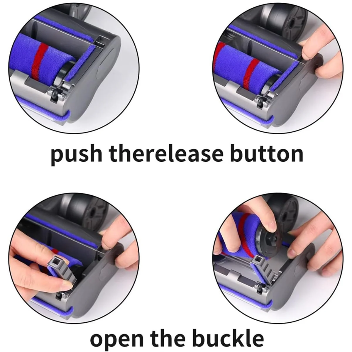 بديل رأس B25B لـ Dyson V7 V8 V10 V11 V15، قطع غيار المكنسة الكهربائية، أسطوانة ناعمة مع إطلاق سريع وأضواء LED