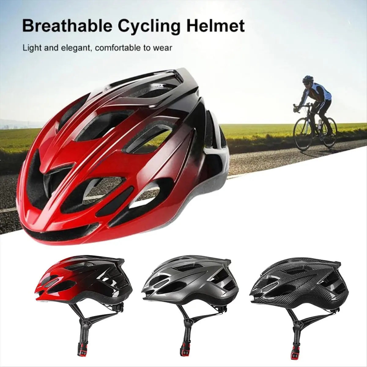 TURE Adult Bike Helmet Light- Bike Helmet for Men Women Bicycle Helmet for Adults Youth Mountain Road Biker Fit 57-62cm Red