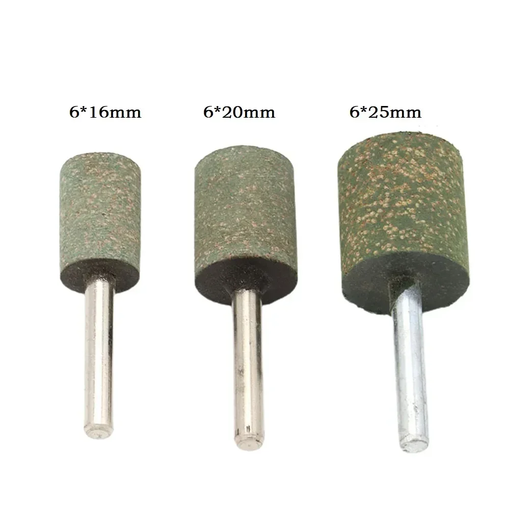 ALLGOOD 3pcs 6mm Shank Cylindrical Rubber Abrasive Polishing Head Grinding Head Abrasive Mounted Stone For Rotary Tools Accessor