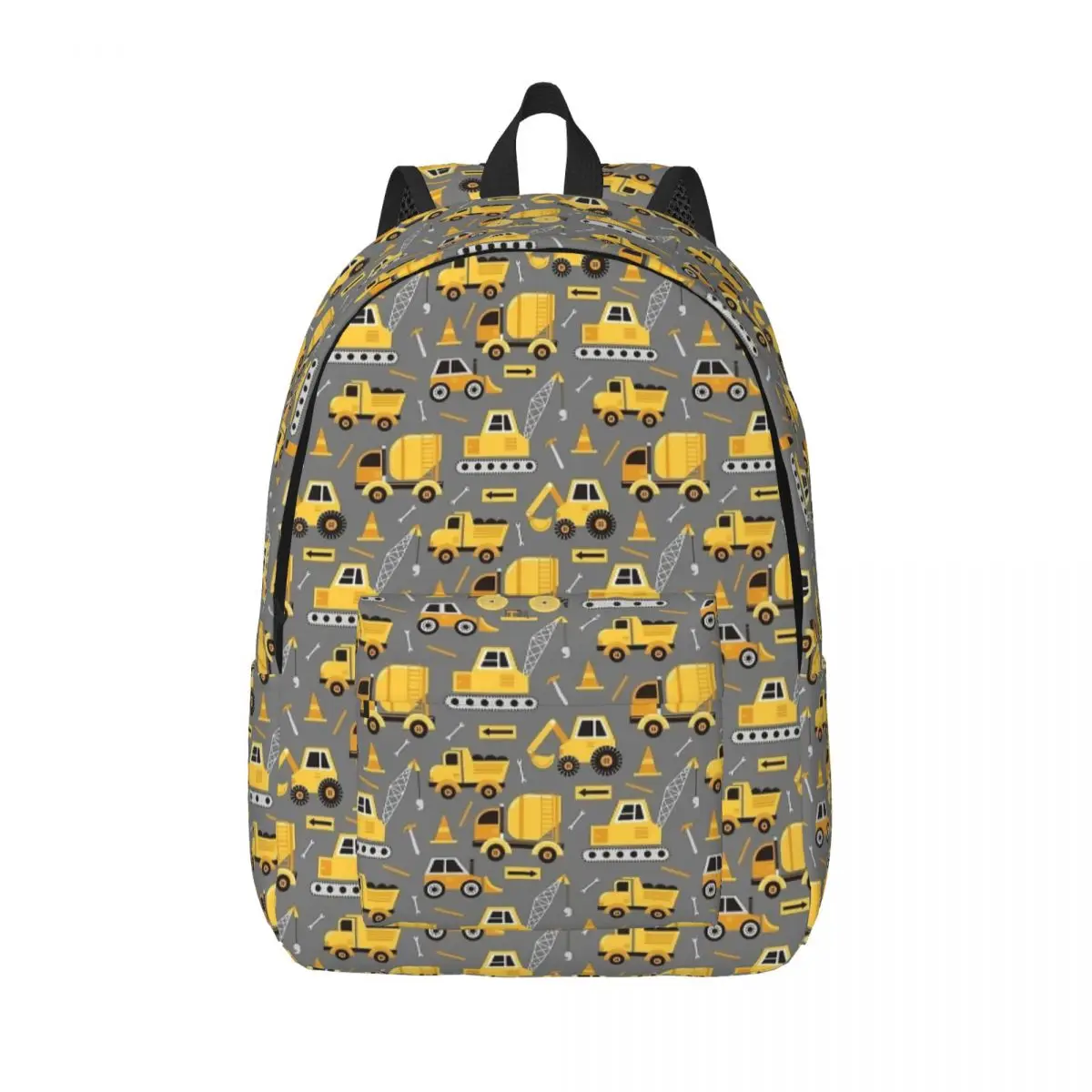 Camiones de construcción en mochila gris para preescolar, guardería, escuela, bolsas de libros para estudiantes, niño, niña, niños, Mochila deportiva