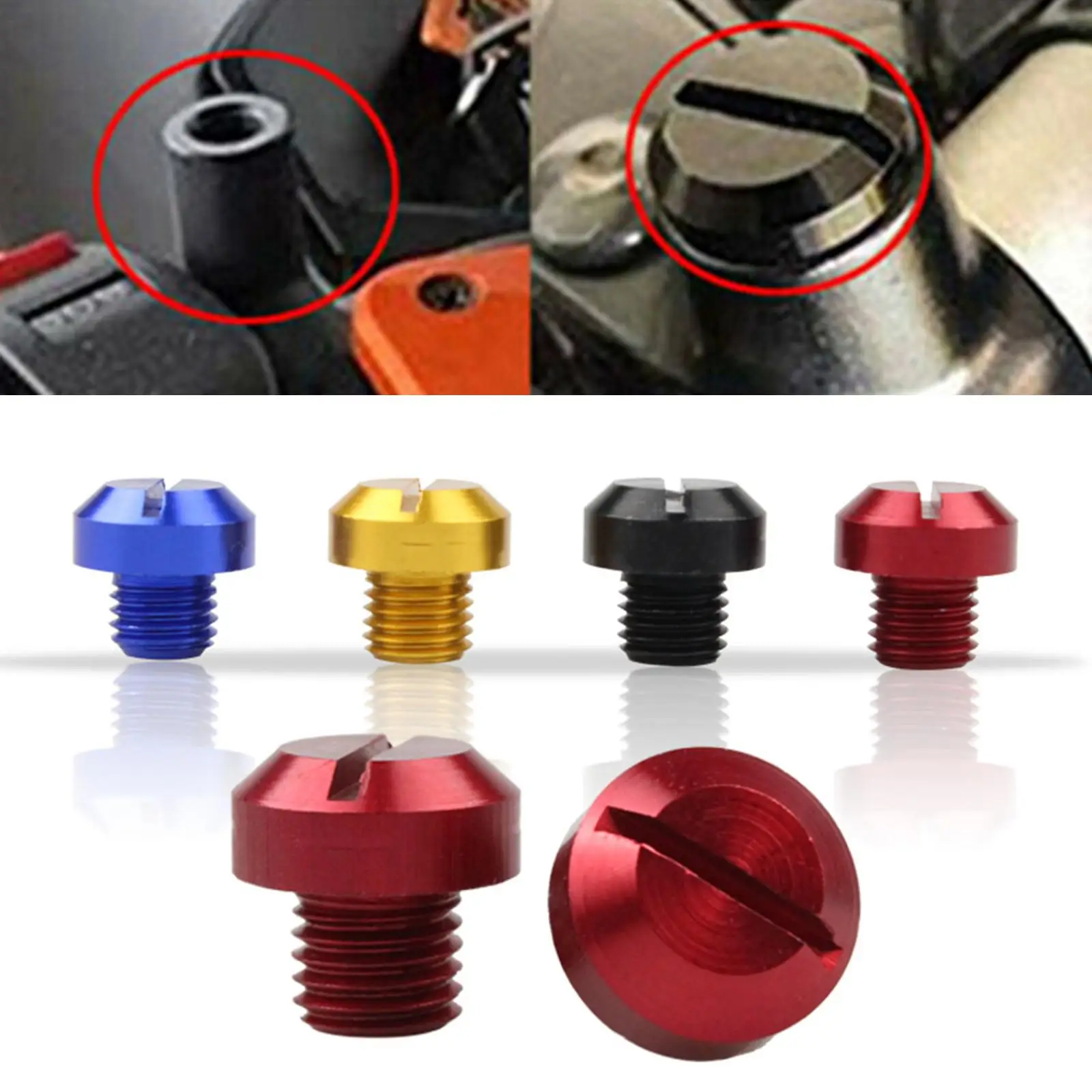 2Pcs CNC Aluminum M10x1.25 Rearview Mirror Thread Hole Plugs Bolts Anti-Rust