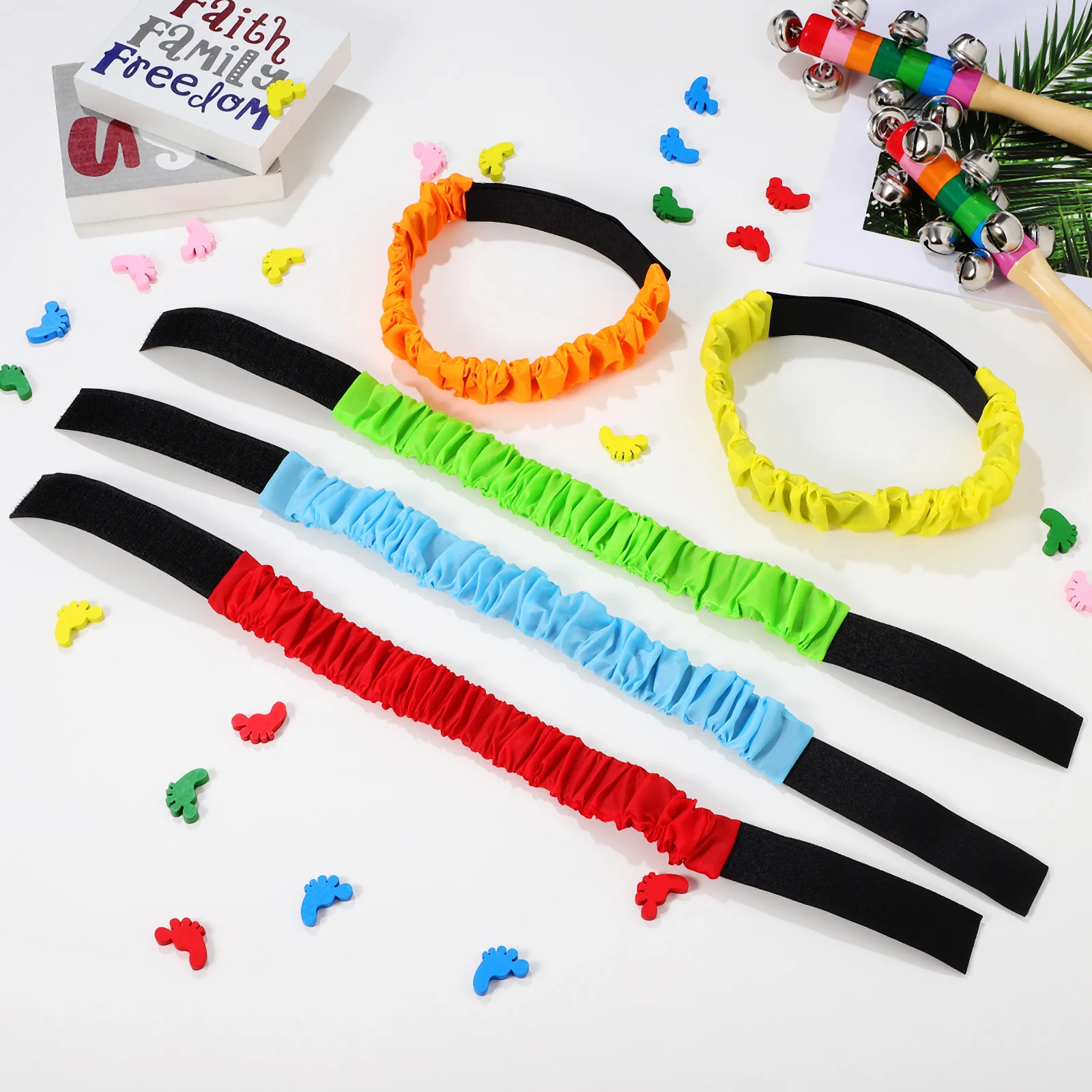 

20pcs Leg Leg Bands for Kids Adults Outdoor Sports Games Activities Party Elastic Bands Decor