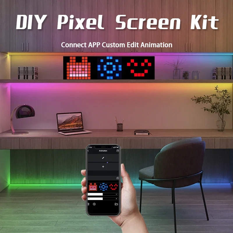 4 in 1 RGB Smart LED Pixel Panel Lamp Multilingual DIY Graffiti App Control Screen Display Christmas Home Decor Atmosphere Light image 2