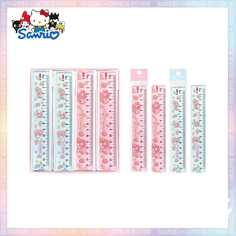 

40pcs Sanrio Stationery 15cm Straight Ruler Anime Cartoon Drafting Supplies Student Rulers School Stationary Wholesale