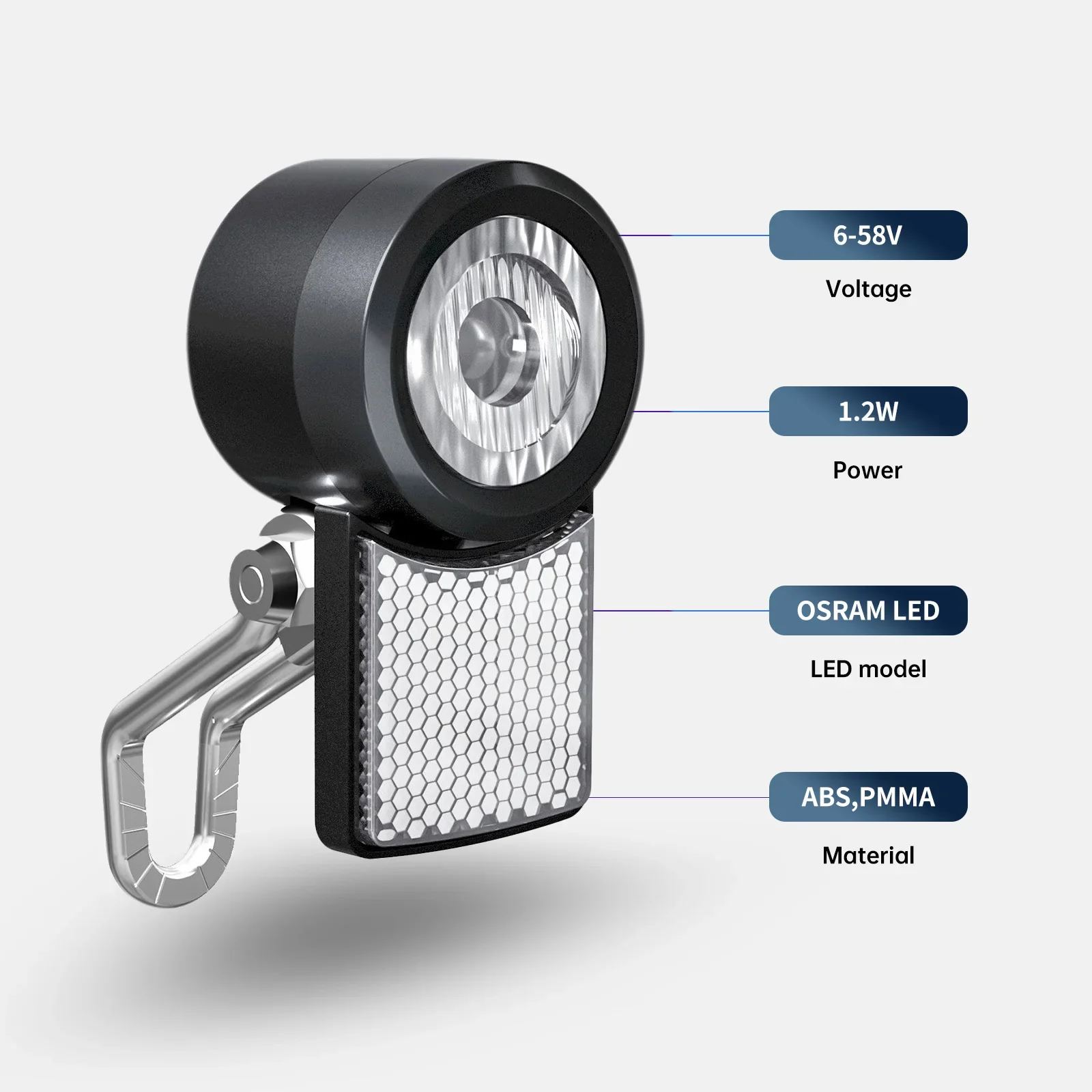 Linkbest Front Headlight For Ebike 20 Lux StVZO Approved Hub Dynamo Lamp Light Escooter Lantren Accessories MTB