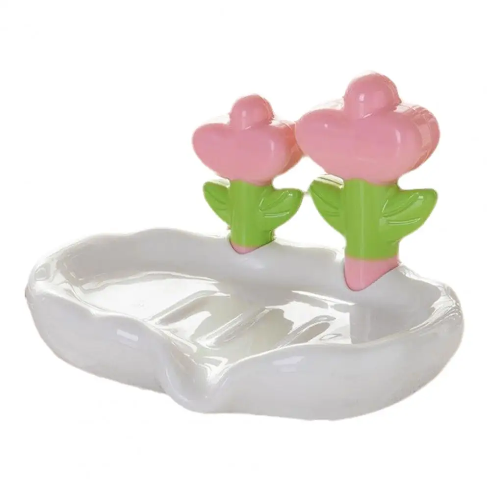 Soap Holder 1/2pcs Flower Soap Holder Set Quick Drain Soap Dish for Kitchen Bathroom Plastic Floral Shampoo Bar Container Tray