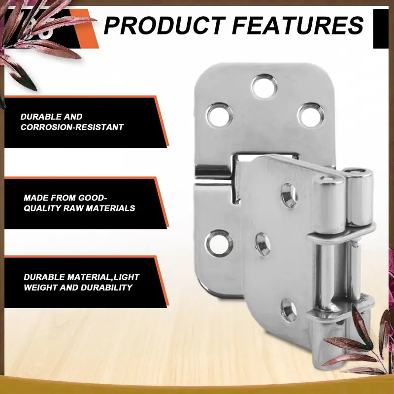 

AB59-2Pcs Шарнир морского уровня из нержавеющей стали с зеркальной полировкой для лодок, автодомов, морских аксессуаров