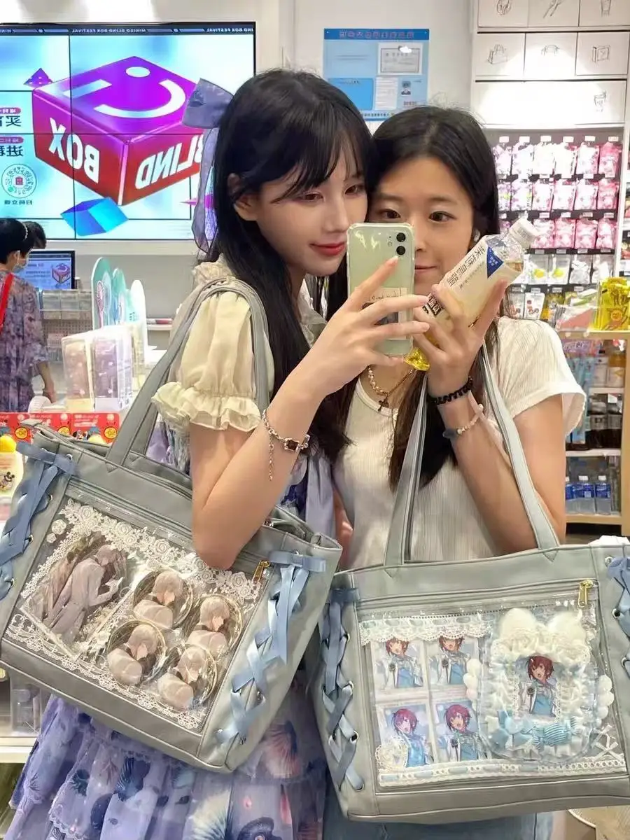 

Faionable Knot Large Capaci oulder Tote Bag for Teen Girls Transparent ain Pattern Barbecue Par Bag